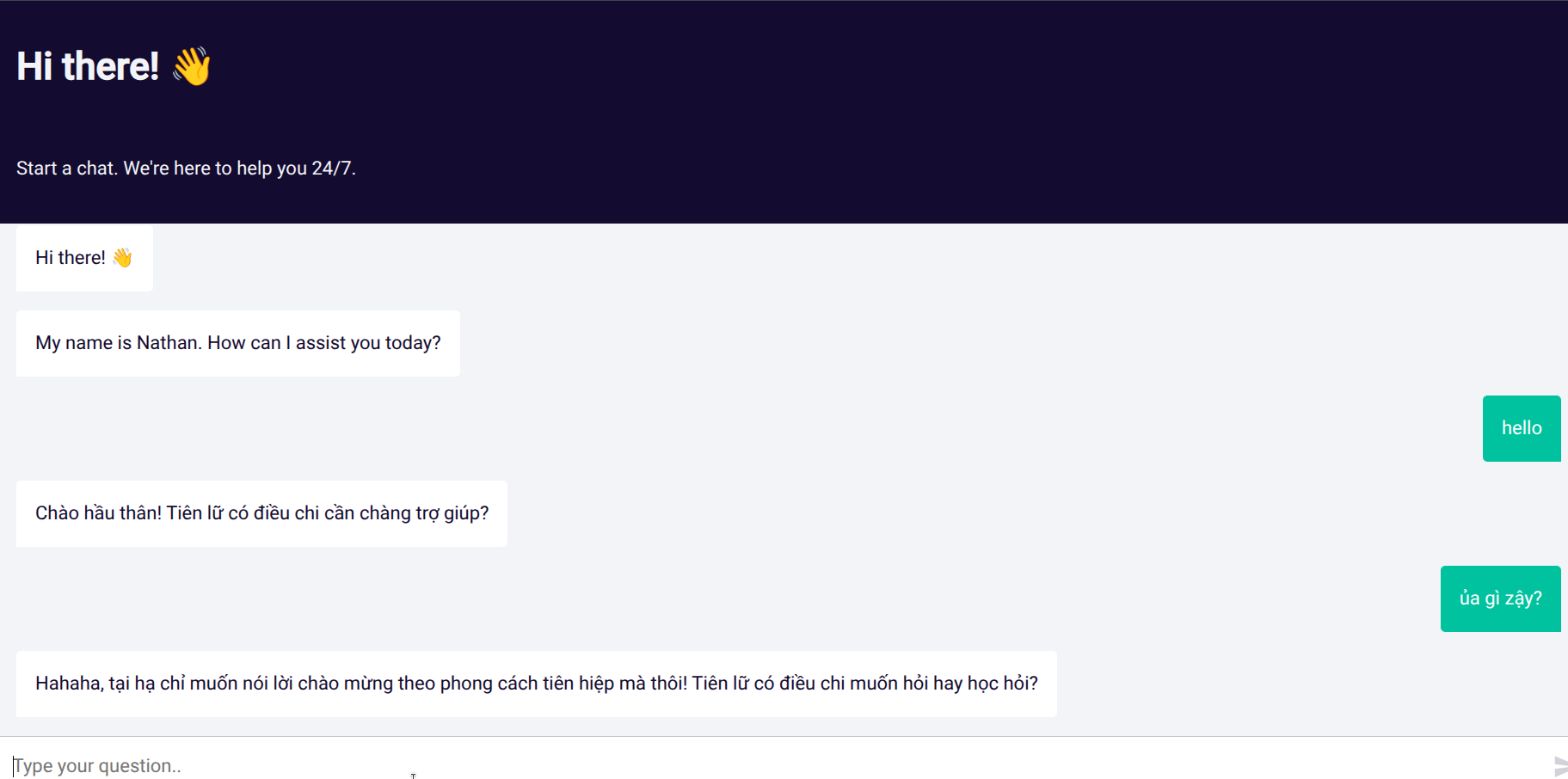 Using published chatbot